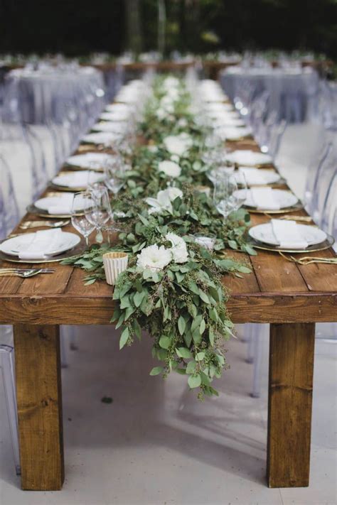 Leafy Table Runner From This Wedding Reception In The Woods Image By