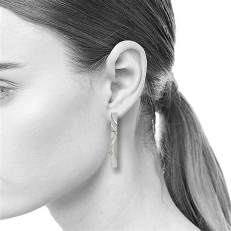 Echo Asymmetrical Earrings Handmade Fine Jewelry By Kmita