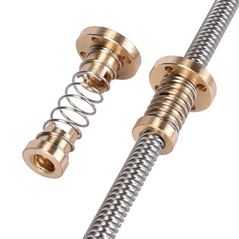 biqu t8 m8 lead screw nut copper anti backlash nuts with spring pitch 2 lead 2mm 4mm 8mm view