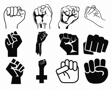raised fist svg, svg files, vector, clipart, cricut, download By
