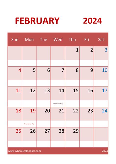 February 2024 Calendar A4 Printable Monthly Calendar