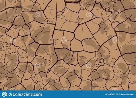 Surface Ground Cracks Background Texture Vector Illustration Stock