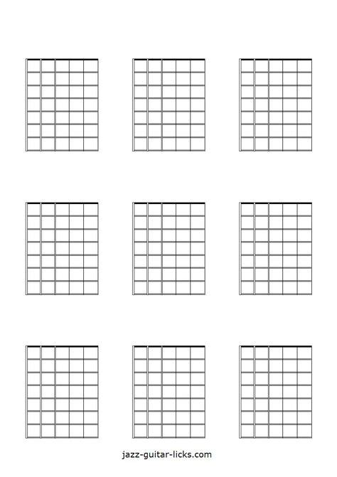 Blank Guitar Chord Diagrams Printable