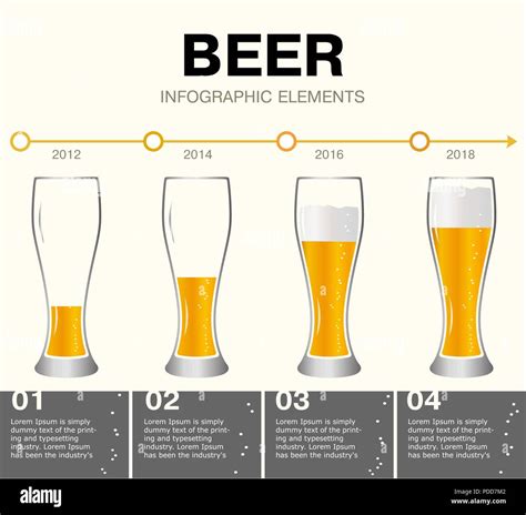 Beer Infographic Elements Timeline Of Achievements Stock Vector Image