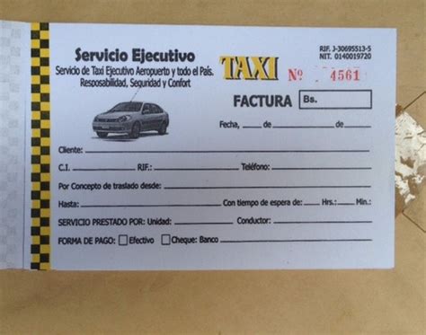 Talonarios Taxi Particulares De 40 Hojas Tamaño 15 X 10 Cms Bs 900