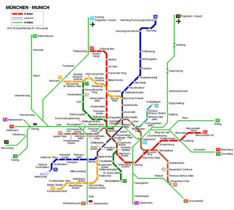 Urbanrailnet Europe Germany Munich München U Bahn Train Map