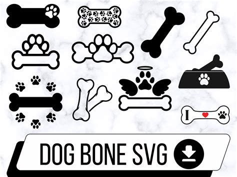 Dog Bone Svgdog Bone Outline Svgdog Bone Digital Clipart Vector Cut