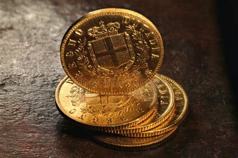 Italian Gold Coins Stock Photo Image Of Emmanuel Lira 79065010
