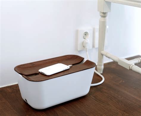 Cable Organiser Hideaway M White Brown Plastic Silicone Bosign