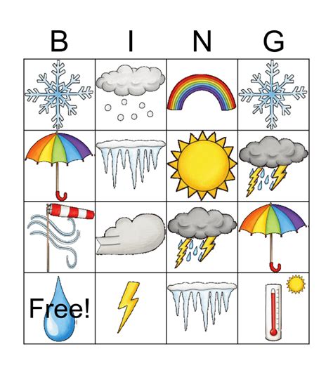 Wetter Bingo Card