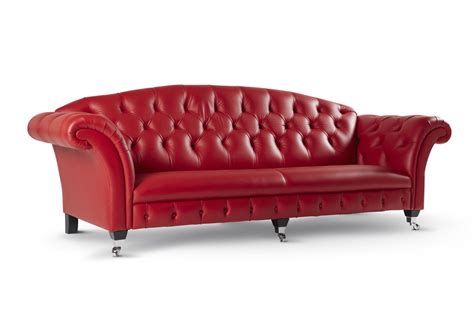 Delcors Edwardian Sofa In A Bold Red Leather Choose Your Favourite