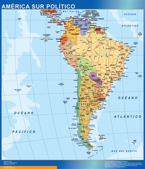 Mapa América Sur Político Tienda Mapas