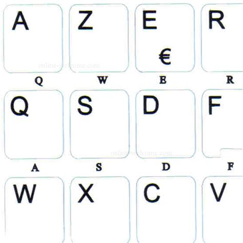 French Azerty Keyboard Stickers White Online