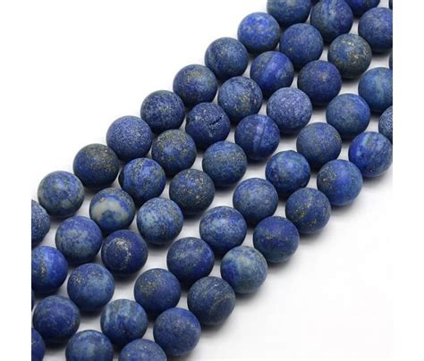 Matte Lapis Lazuli Beads 5 6mm Round Golden Age Beads