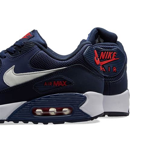 Nike Air Max 90 Essential Midnight Navy White And Red End