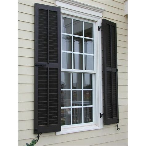 Ekena Millwork 15 In X 63 In Exterior Composite Wood Louvered Shutters Pair Unfinished Cwl1