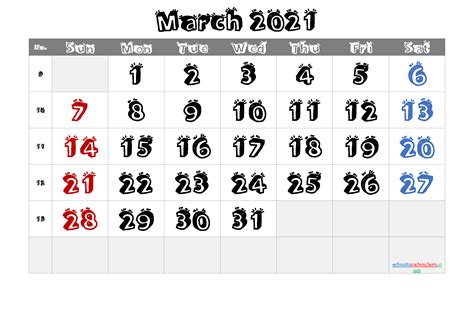 March 2021 Printable Calendar Free Premium