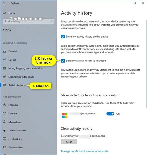 Turn On Or Off Collect Activity History For Timeline In Windows 10