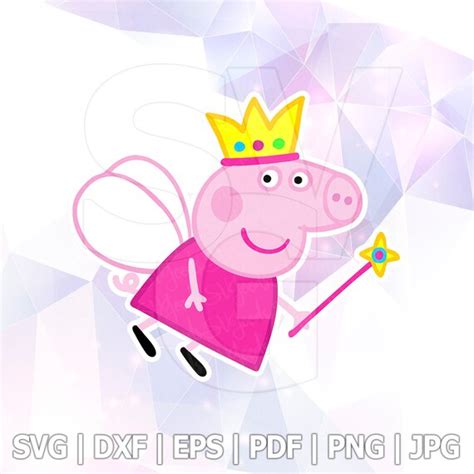 Peppa Pig Fairy Princess Svg Dxf Png Eps Pdf Studio Vector Cut