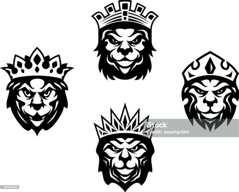 Ilustración De Heraldry Leones Con Corona Y Más Vectores Libres De