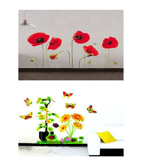 Pindia Multicolour Red Flower Design And Sun Flower And Beautiful Design