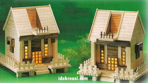 Home contoh z gambar rumah rumahan dari stik. Kerajinan Tangan dari Stik Es Krim : Miniatur Rumah - Ide Kreasi | Es krim