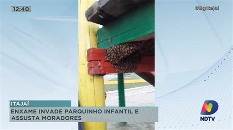 V Deo Enxame De Abelhas Invade Parquinho Infantil E Assusta Moradores