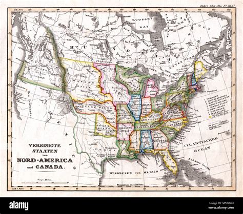 1844 Stieler Map United States And Western Territories Stock Photo Alamy