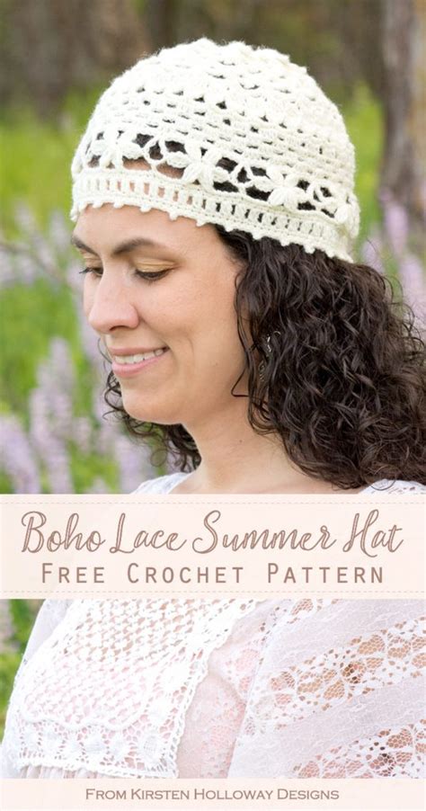 wildflower romance free crochet lace summer hat pattern kirsten holloway designs