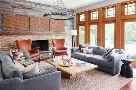 Arts And Crafts Living Room With Wood Trim Accent Wall Hgtv