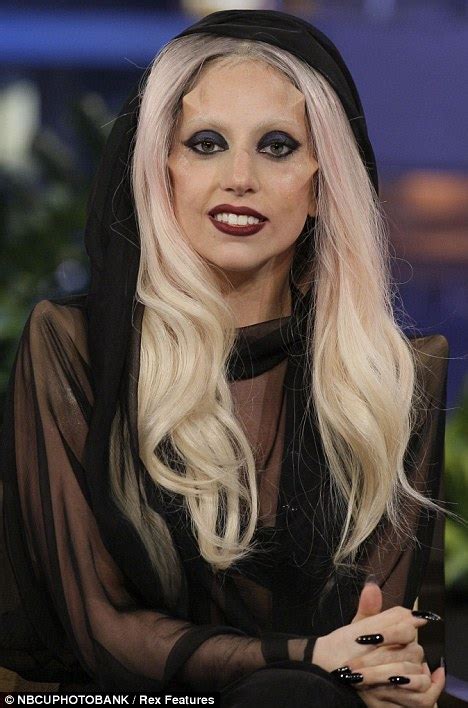 Lady Gaga Sports Bizarre Flesh Coloured Facial Horns On Jay Leno Daily Mail Online