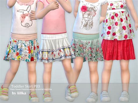 The Sims Resource Toddler Skirt P03 By Lillka • Sims 4 Downloads