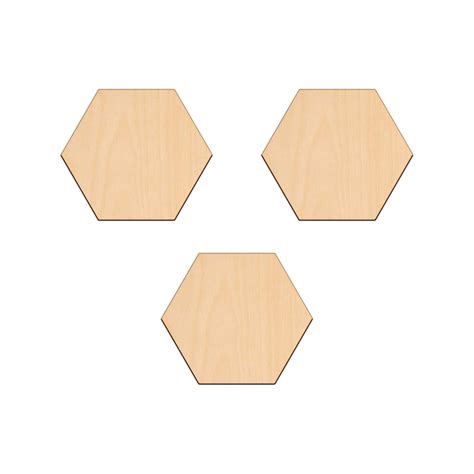 Hexagon wooden shapes - 10cm x 0.3cm | Wood Craft Shapes