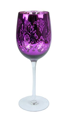 Metallic Purple Wine Glass