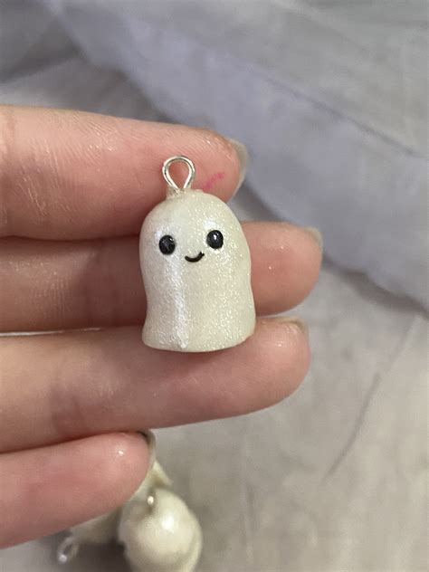 Tiny Ghost Charm Cute Polymer Clay Ghost Charms Etsy