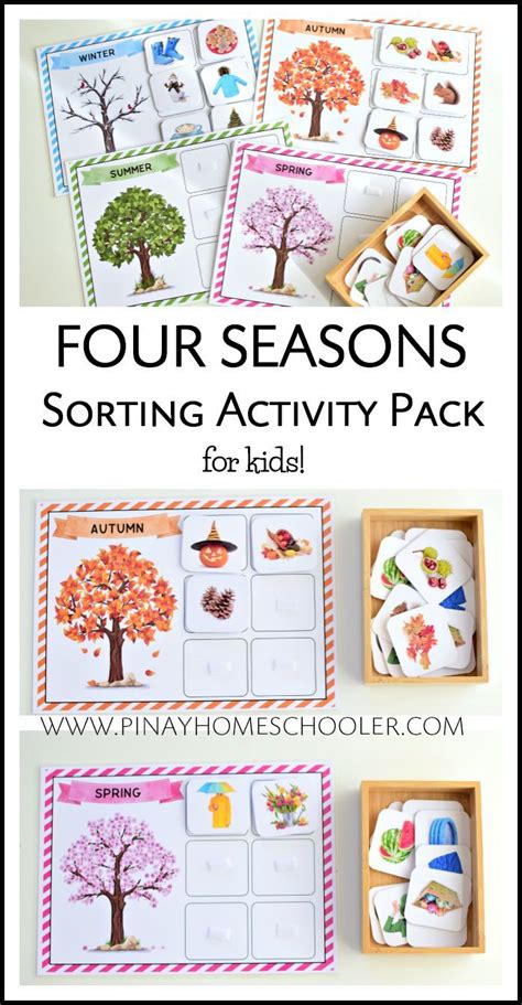 Four Seasons Sorting Activity Real Images Seasons Activities