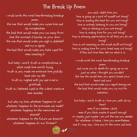 The Break Up Poem Break Up Poems Breakup Poems For Him
