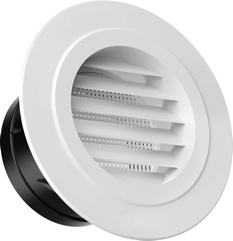 Honandguan 4 Inch Round Air Vent Abs Louver Grille Cover White Soffit