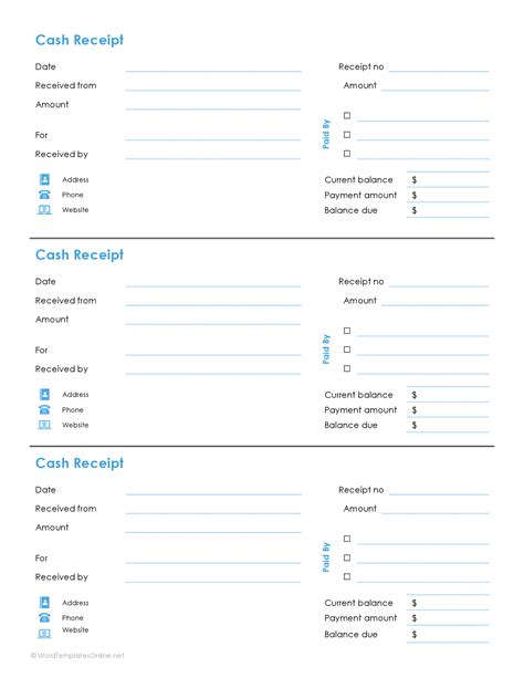 21 Free Cash Receipt Templates Word Excel And Pdf