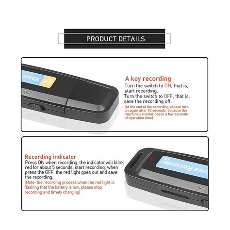 A Key Recording U Disk Digital Audio Recorder Tf Flash Card Usb Voice Recorder Pen Mini