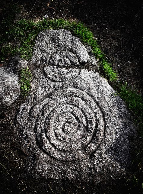 Spiral Stone Carving At Tibradden Mountain Dublin Oc Rireland