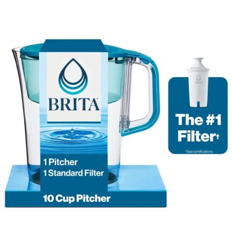 Brita Large Teal Cup Water Filter Pitcher With Standard Filter Ct
