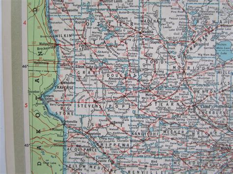 MN MI 1951 MINNESOTA RAILROAD Map DULUTH SOUTH SHORE ATLANTIC RR Or