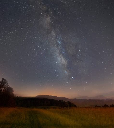 Milky Way Landscape Photo Mountains With Stars