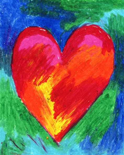 Oil Pastel Heart Art Projects For Kids