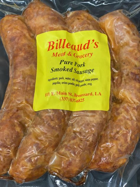 Billeauds Smoked Pork Sausage Billeauds