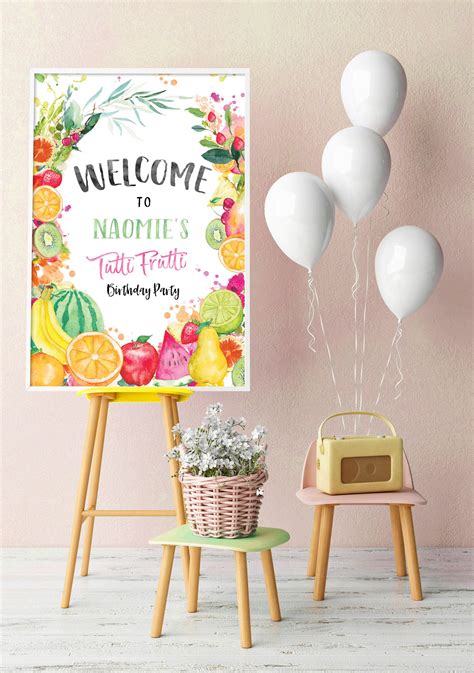 Twotti Frutti Welcome Sign Tutti Frutti Birthday Banner Etsy