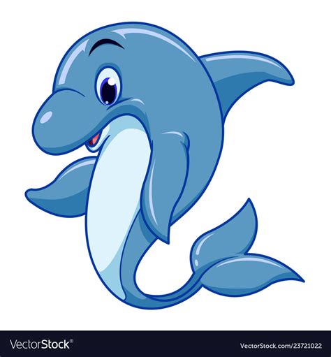 Cute Dolphin Cartoon Royalty Free Vector Image
