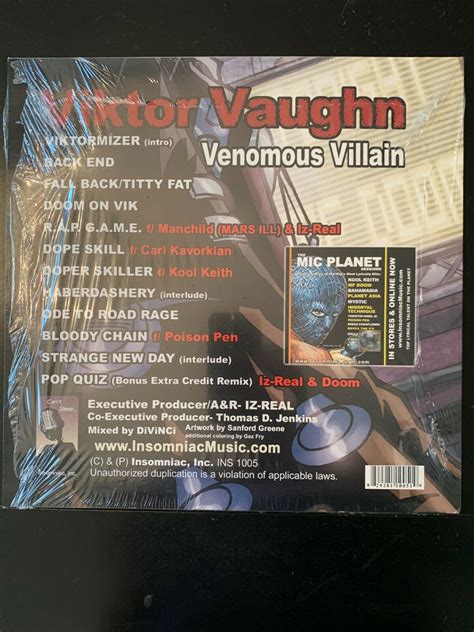 Popsike Viktor Vaughn Vv Venomous Villain Lp Very Rare Mf