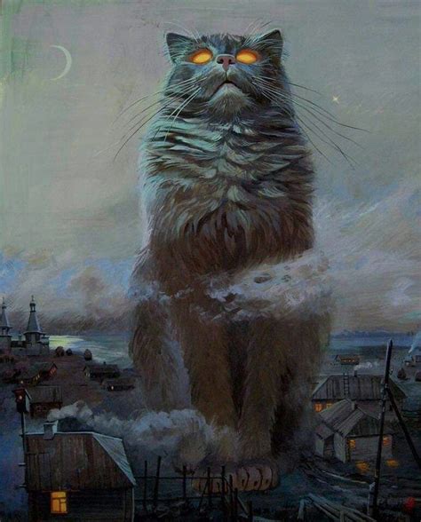 Pin By Jacob Kilgore On Somewhat Gothic Dark Artwork Cat Art Giant Cat
